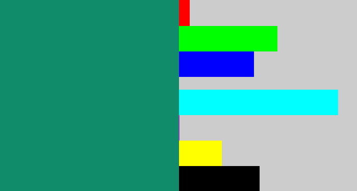 Hex color #108c6b - blue green
