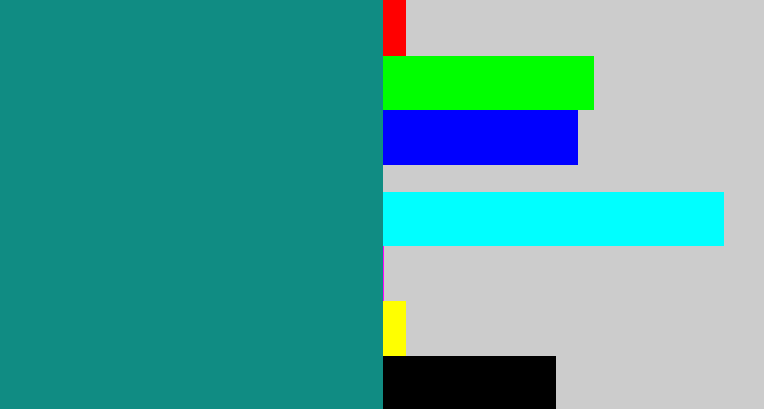 Hex color #108c83 - greenish blue