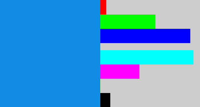 Hex color #108ce5 - azure