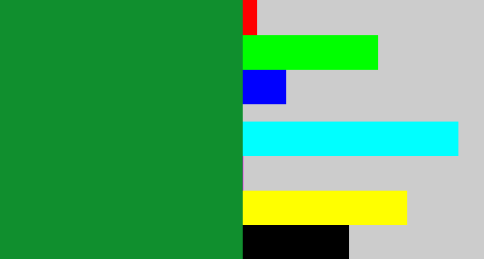 Hex color #108f2e - irish green