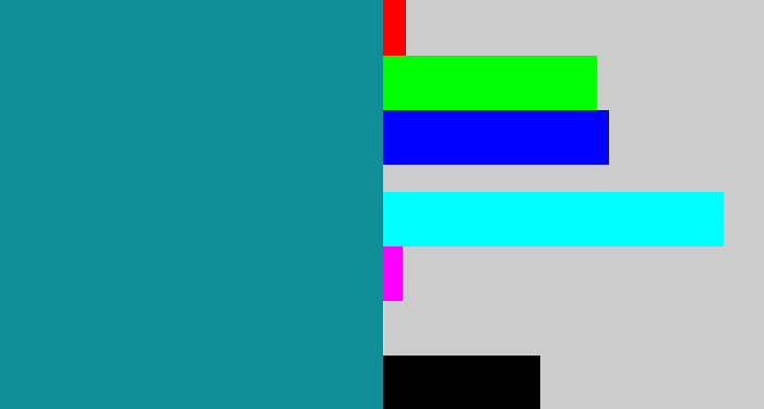 Hex color #108f96 - blue/green