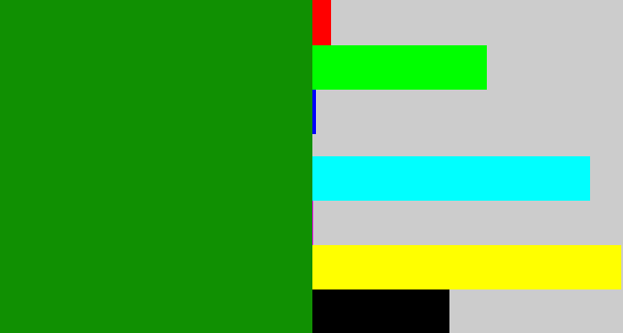 Hex color #109002 - true green