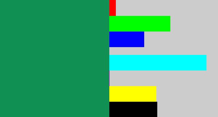 Hex color #109052 - dark sea green
