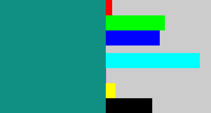 Hex color #109083 - greenish blue