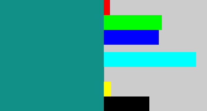 Hex color #109086 - greenish blue