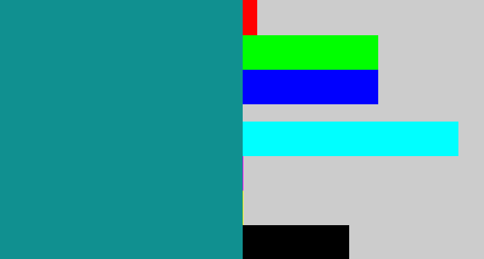 Hex color #109090 - blue/green