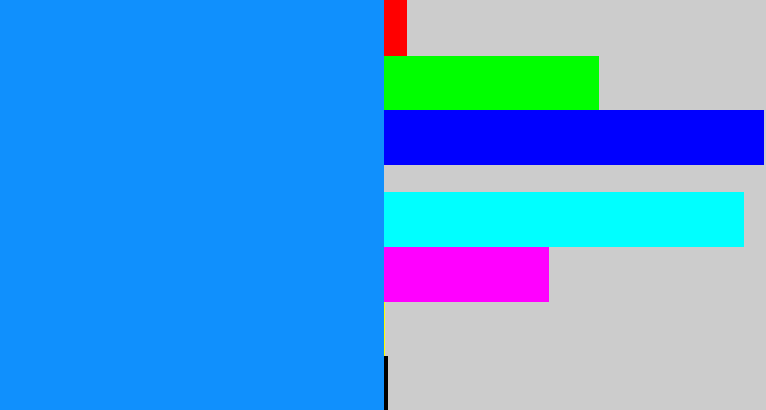 Hex color #1090fd - azure