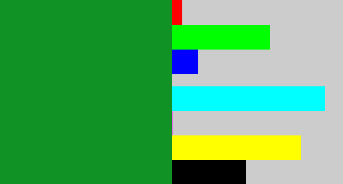 Hex color #109225 - irish green