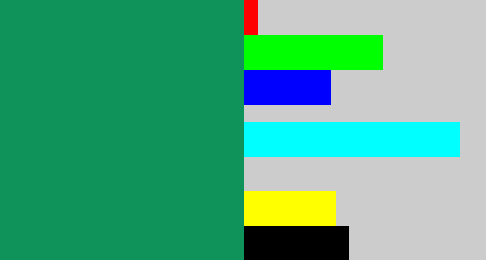 Hex color #10925b - dark sea green