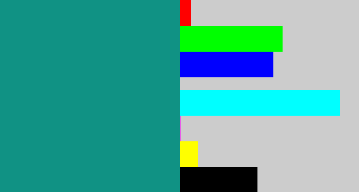 Hex color #109284 - greenish blue