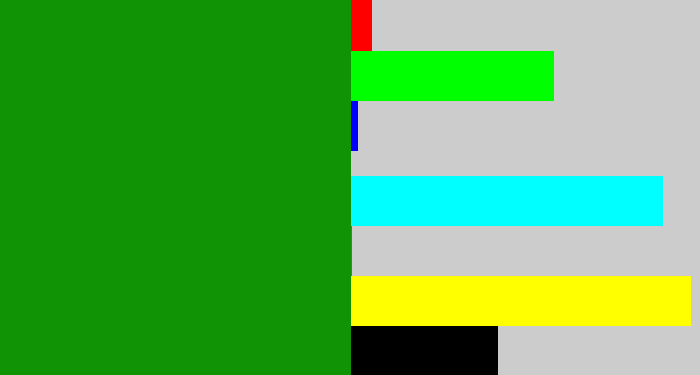 Hex color #109304 - true green