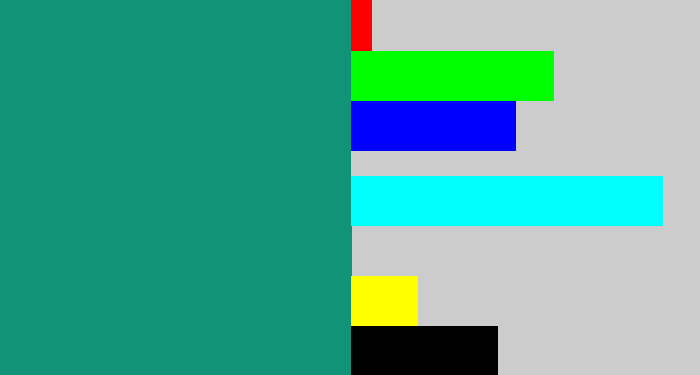 Hex color #109377 - greenish blue