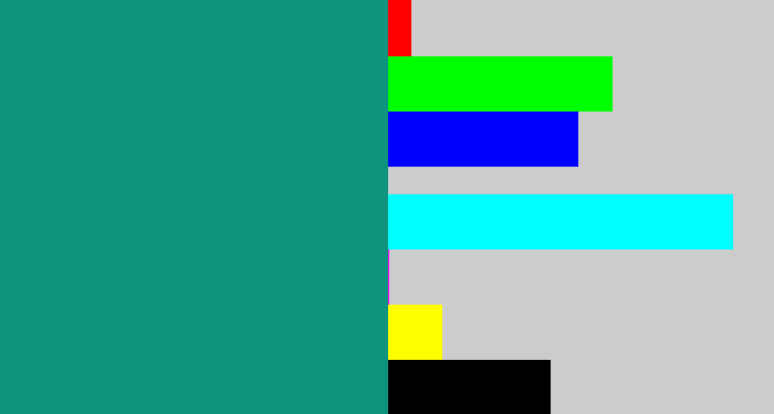 Hex color #10937e - greenish blue