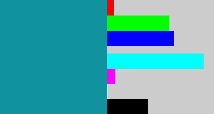 Hex color #10939e - blue/green