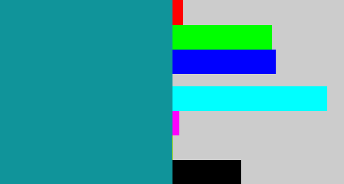 Hex color #10949a - blue/green