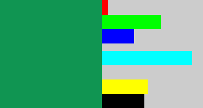 Hex color #109552 - dark sea green