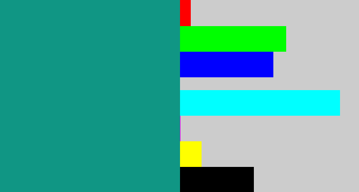 Hex color #109684 - blue/green