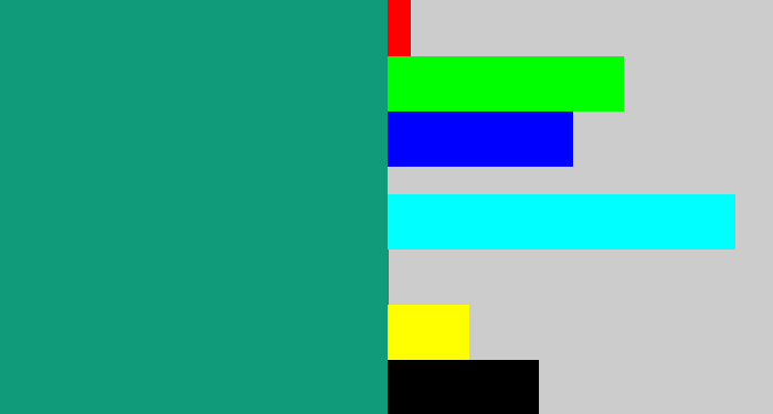 Hex color #109b7a - bluish green
