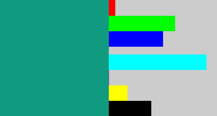 Hex color #109b80 - blue/green