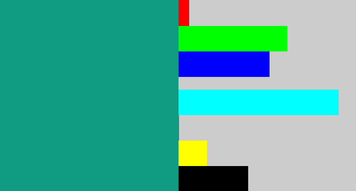 Hex color #109c83 - blue/green