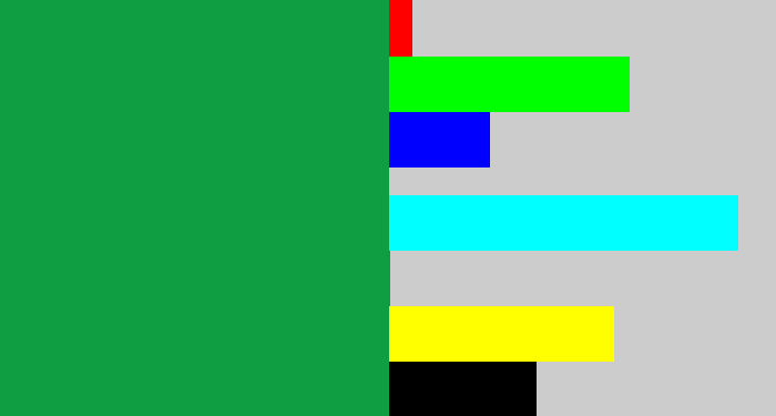 Hex color #109e43 - emerald