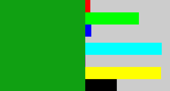 Hex color #10a012 - green