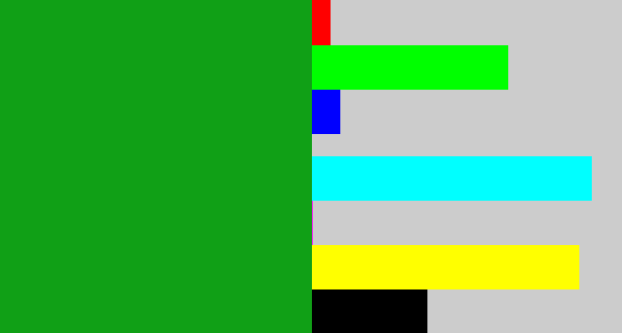Hex color #10a016 - green