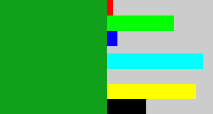 Hex color #10a019 - green