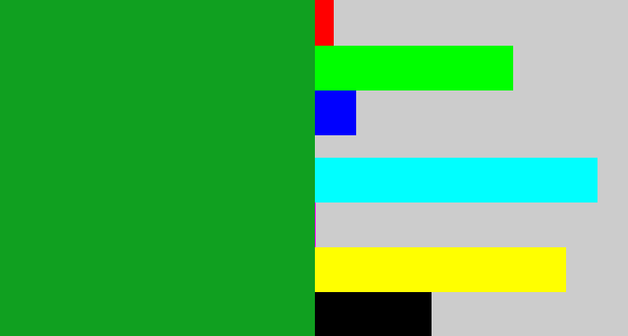 Hex color #10a020 - green