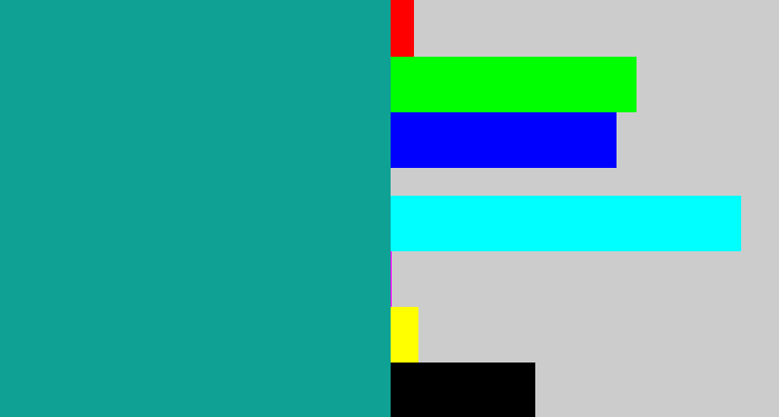 Hex color #10a195 - blue/green
