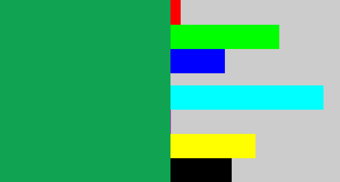Hex color #10a351 - emerald
