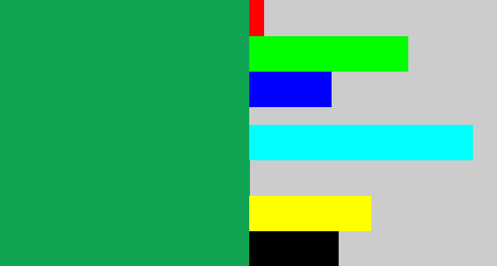 Hex color #10a453 - emerald
