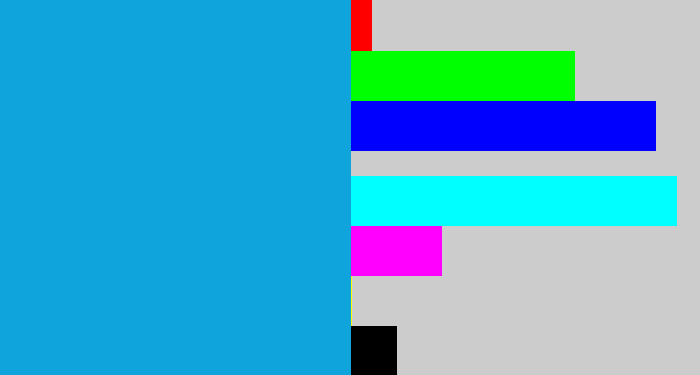 Hex color #10a4dd - azure