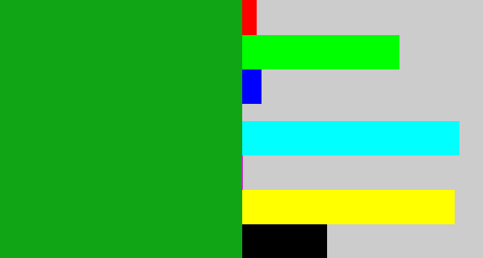 Hex color #10a514 - green