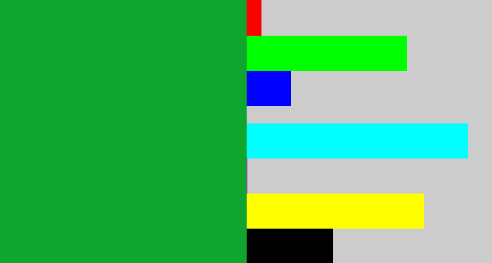 Hex color #10a52e - kelly green