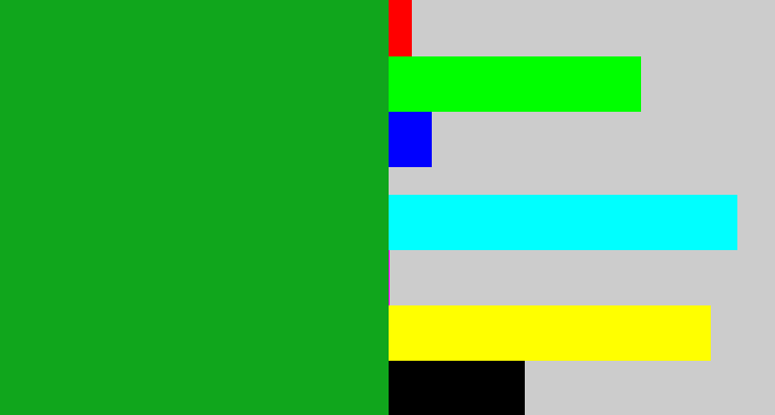 Hex color #10a61c - green