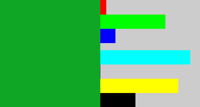 Hex color #10a625 - green