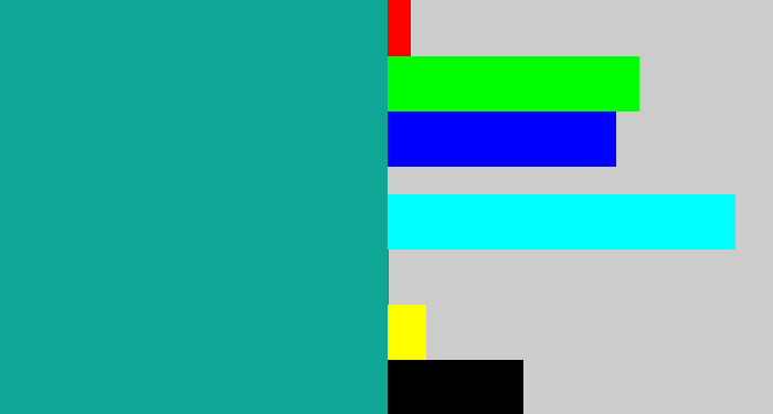 Hex color #10a696 - blue/green