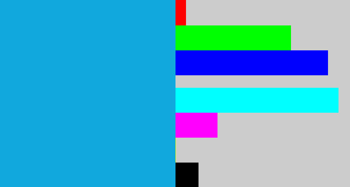 Hex color #10a8dd - azure