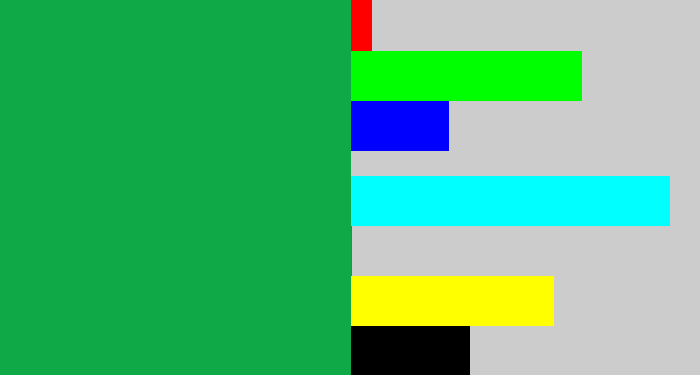 Hex color #10a947 - emerald