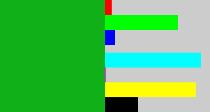 Hex color #10b018 - green