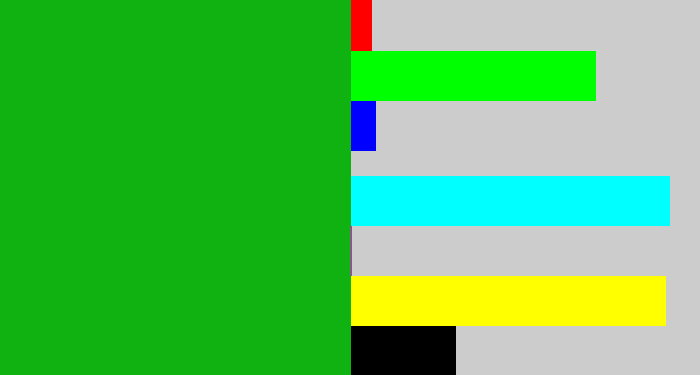 Hex color #10b211 - green