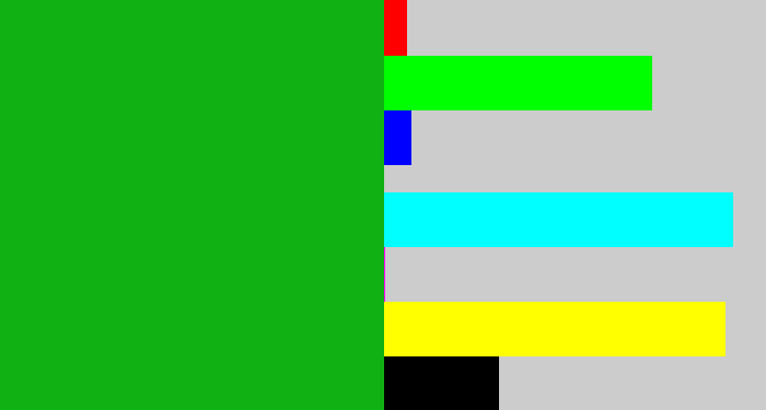 Hex color #10b213 - green