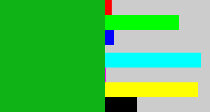 Hex color #10b315 - green