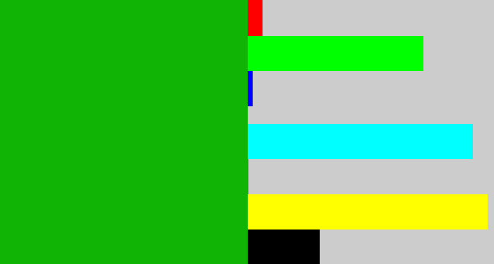 Hex color #10b405 - green