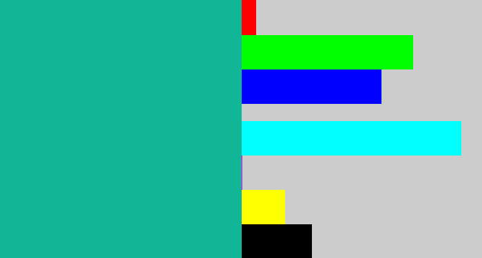 Hex color #10b695 - green blue