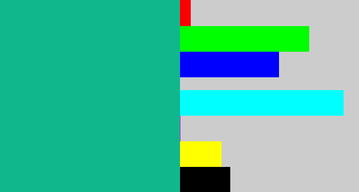 Hex color #10b78d - green blue