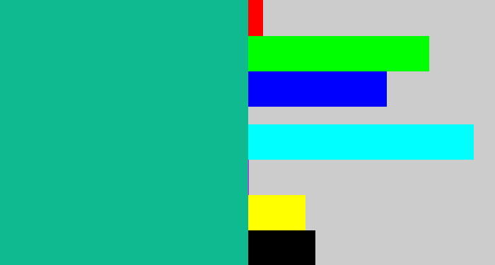 Hex color #10ba90 - green blue