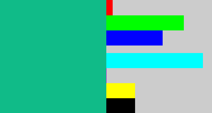 Hex color #10bb88 - green blue