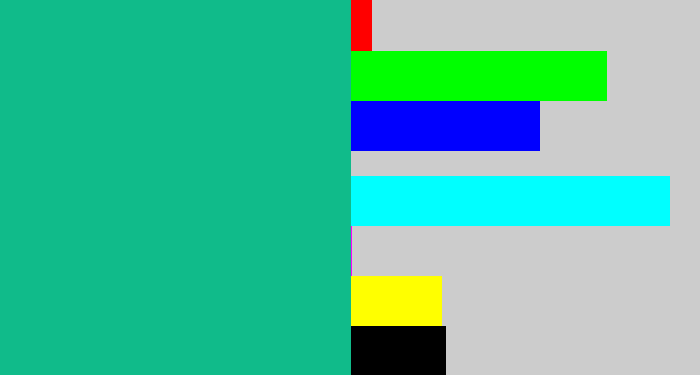 Hex color #10bb8a - green blue